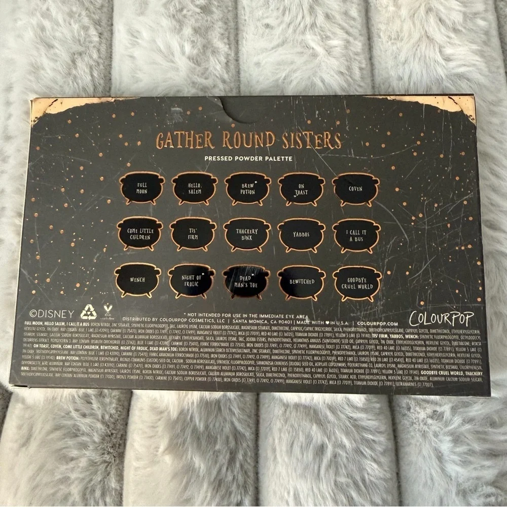 ColourPop Hocus Pocus makeup eye shadow pallet collaboration.